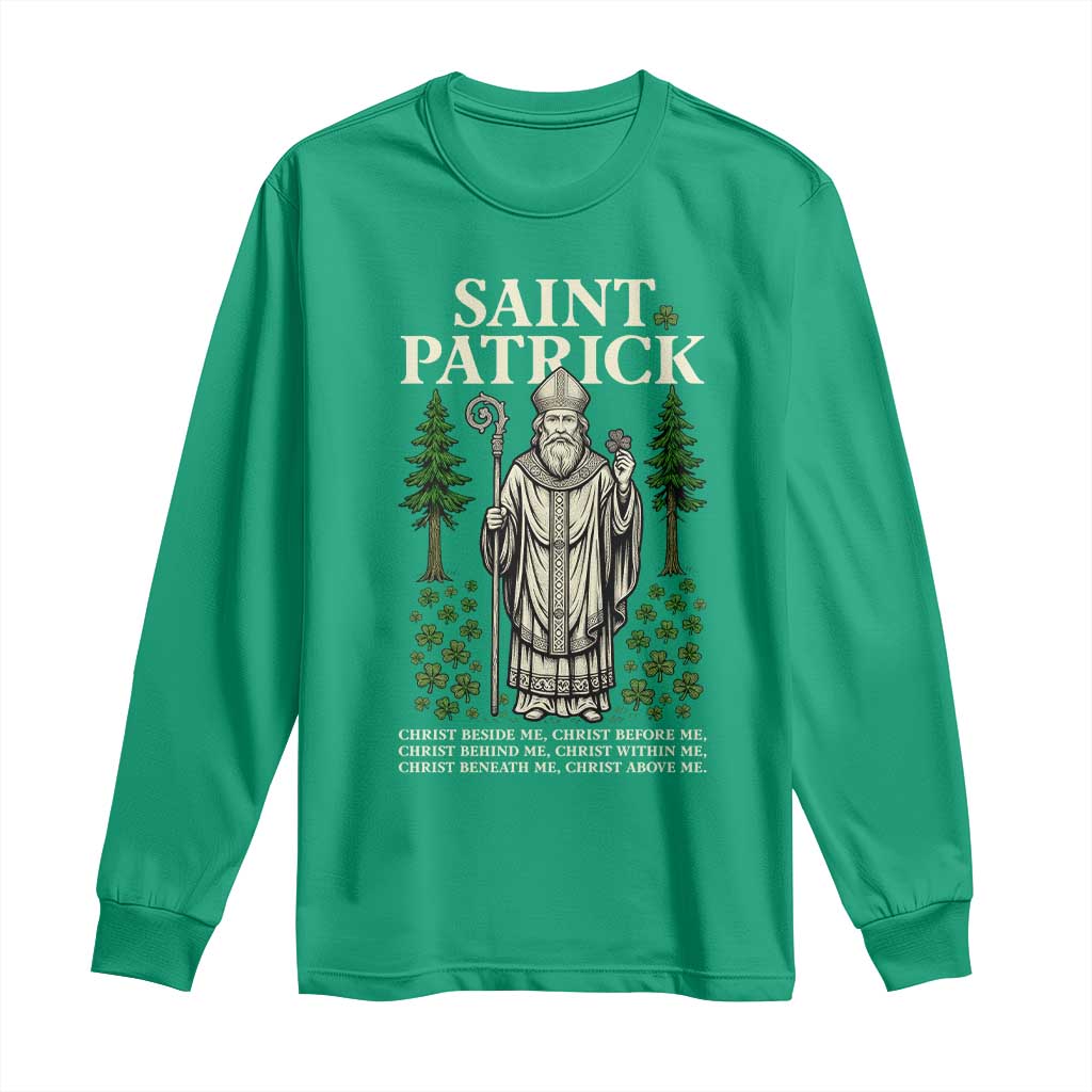 Saint Patrick Breastplate Prayer Long Sleeve Shirt Irish Christian Gift