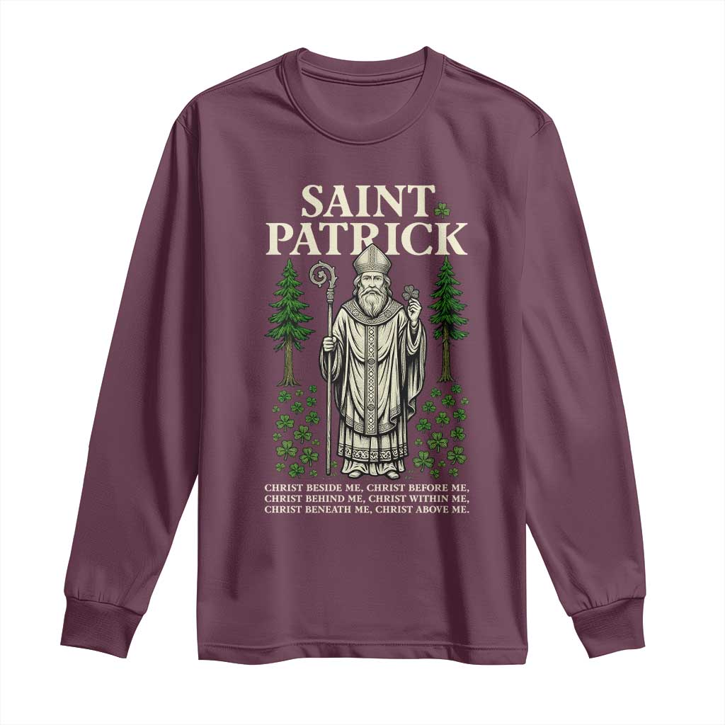 Saint Patrick Breastplate Prayer Long Sleeve Shirt Irish Christian Gift