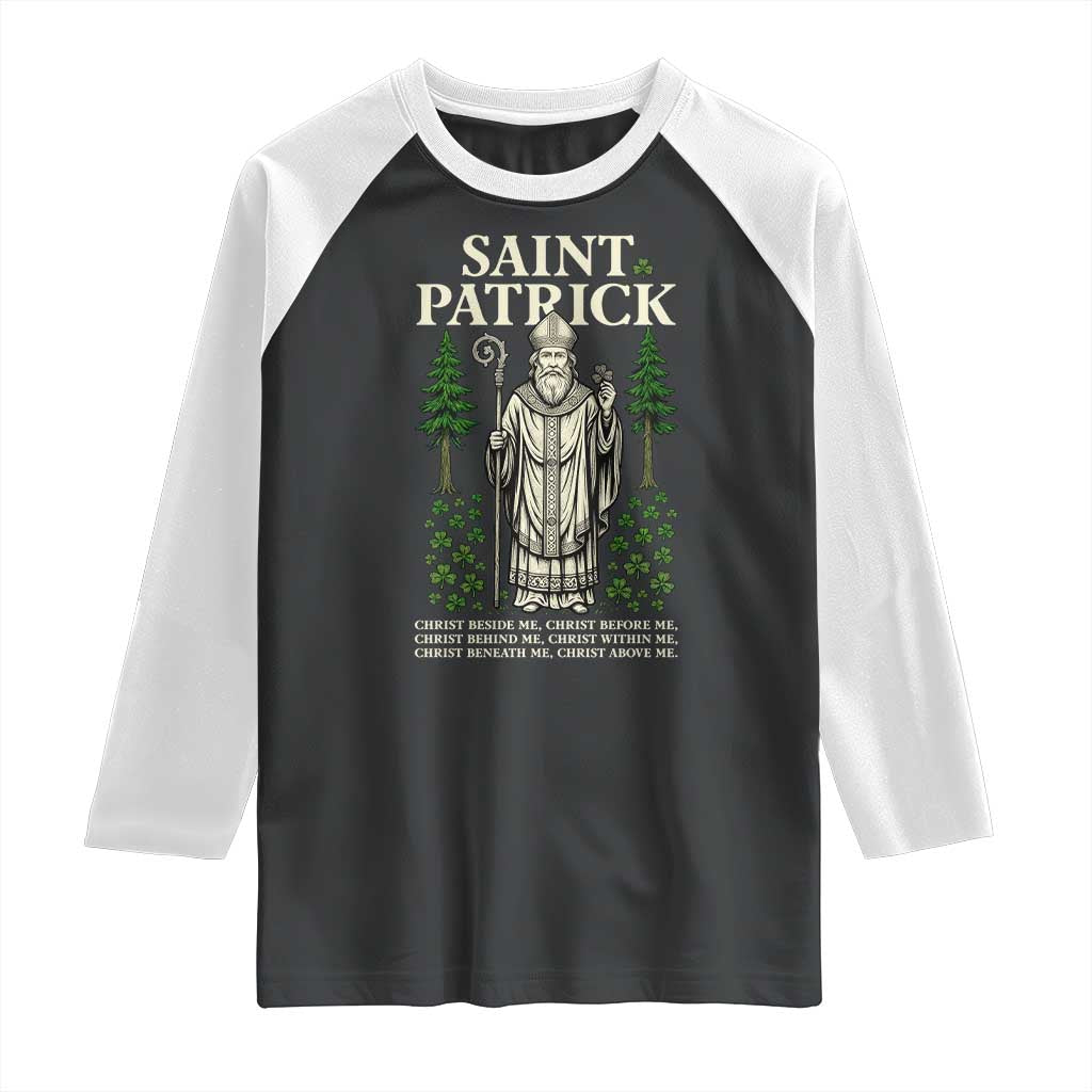 Saint Patrick Breastplate Prayer Raglan Shirt Irish Christian Gift