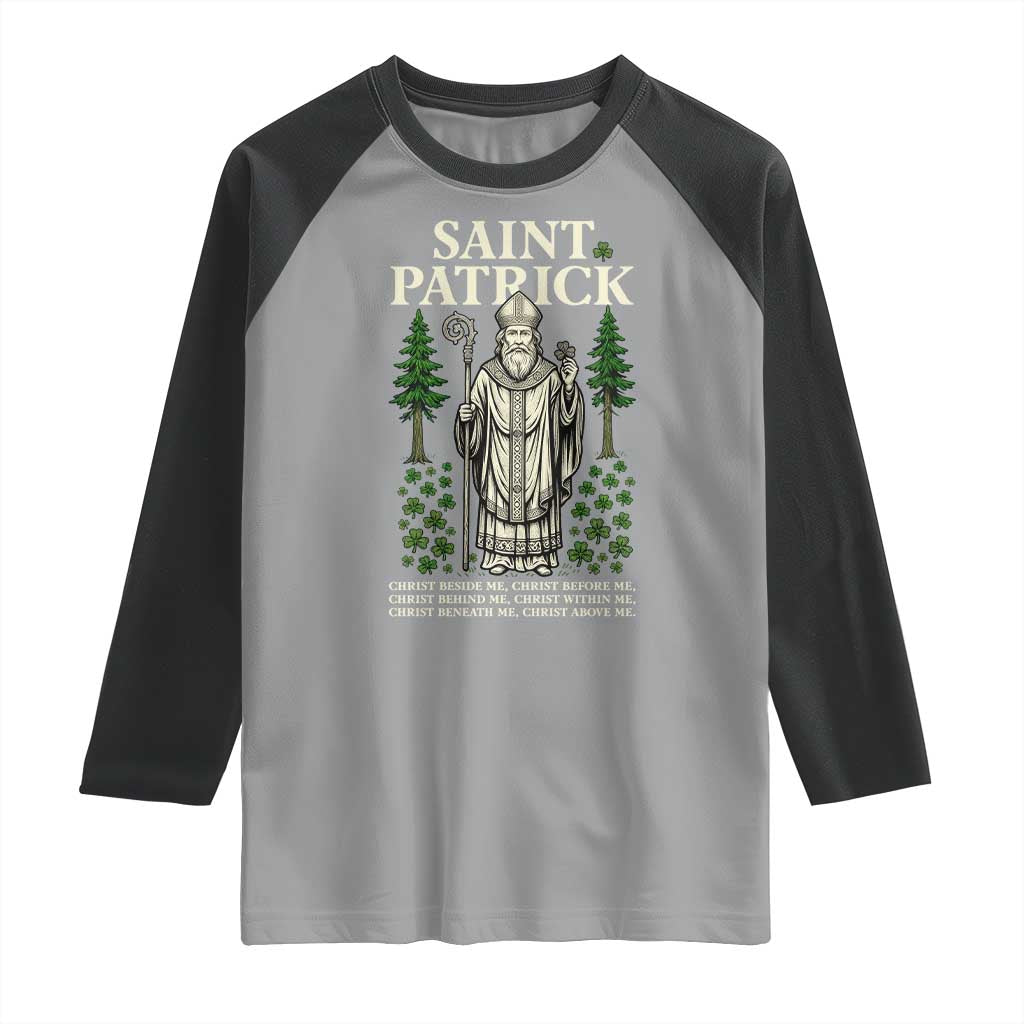 Saint Patrick Breastplate Prayer Raglan Shirt Irish Christian Gift