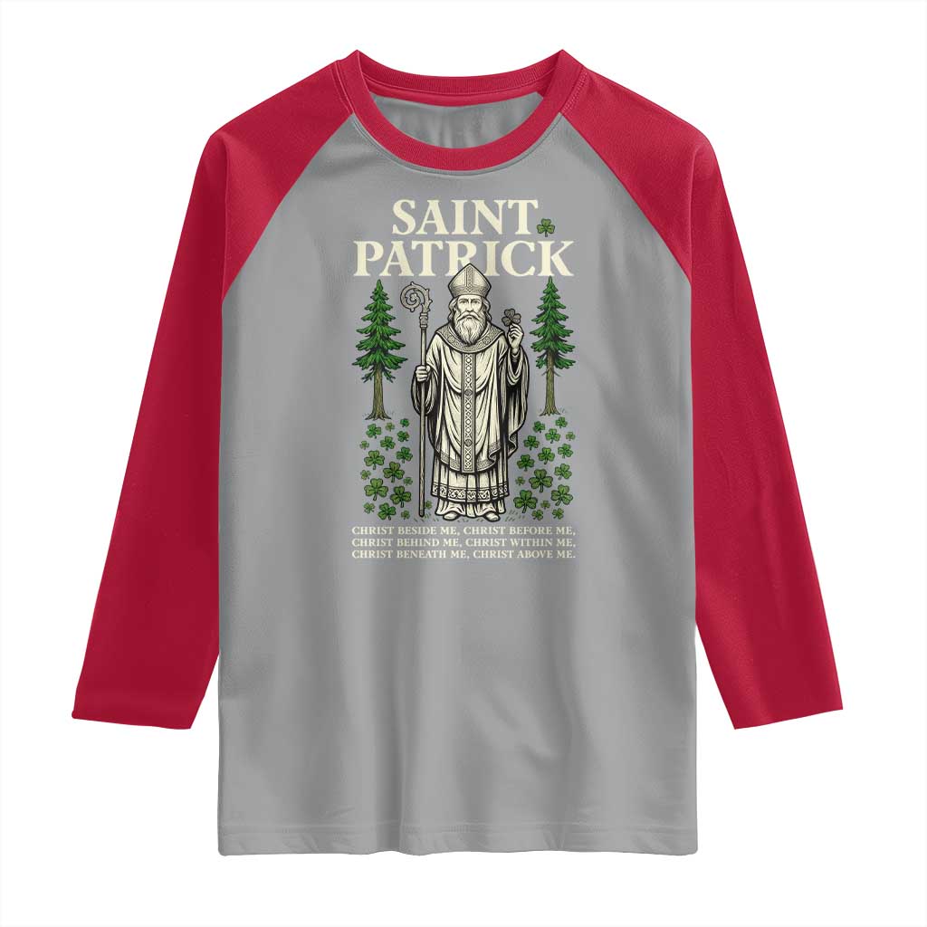 Saint Patrick Breastplate Prayer Raglan Shirt Irish Christian Gift