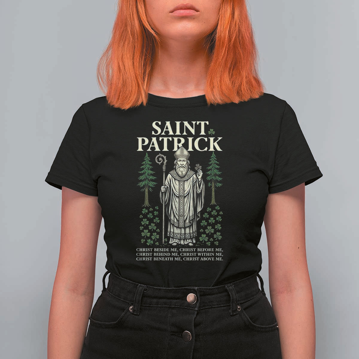Saint Patrick Breastplate Prayer T Shirt For Women Irish Christian Gift