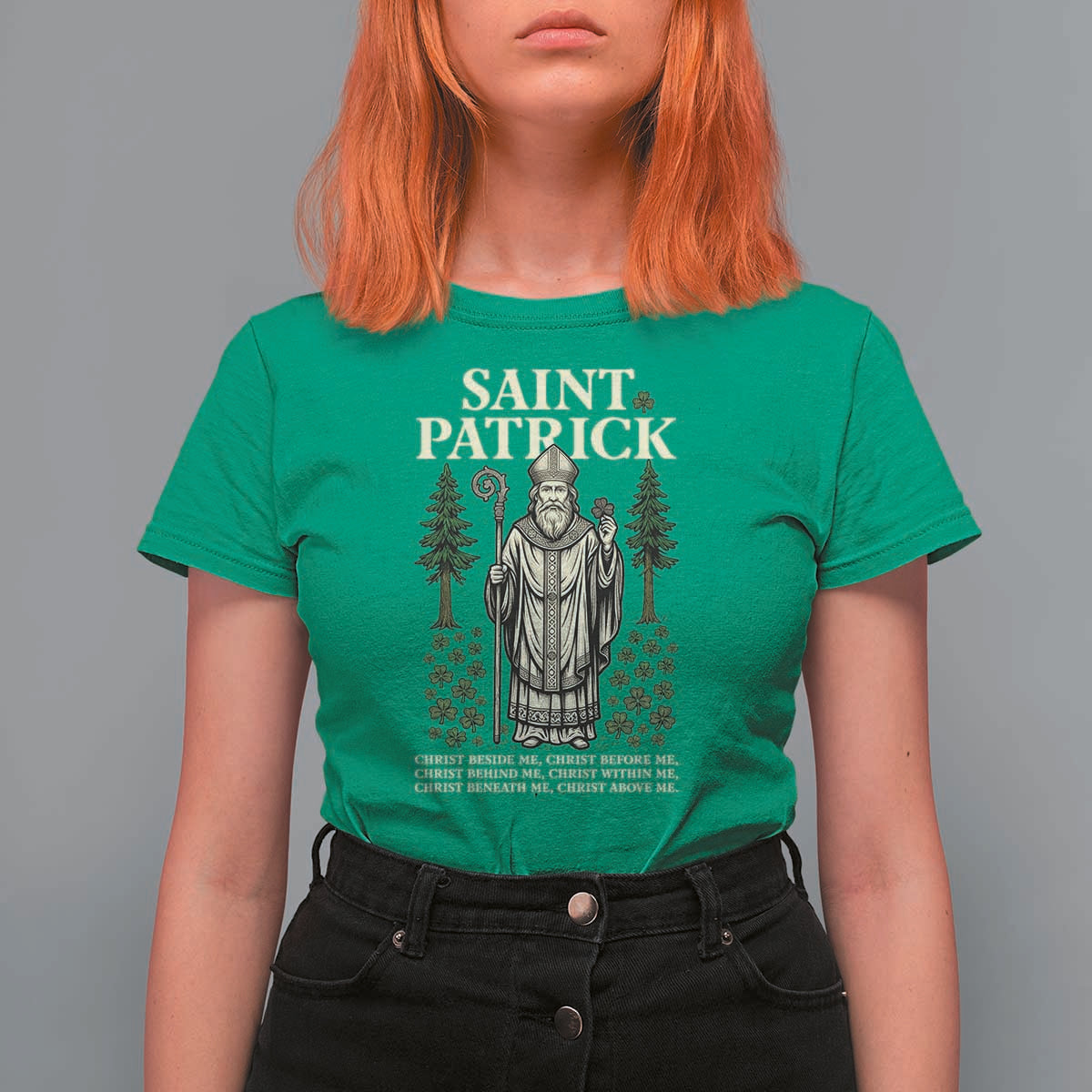 Saint Patrick Breastplate Prayer T Shirt For Women Irish Christian Gift