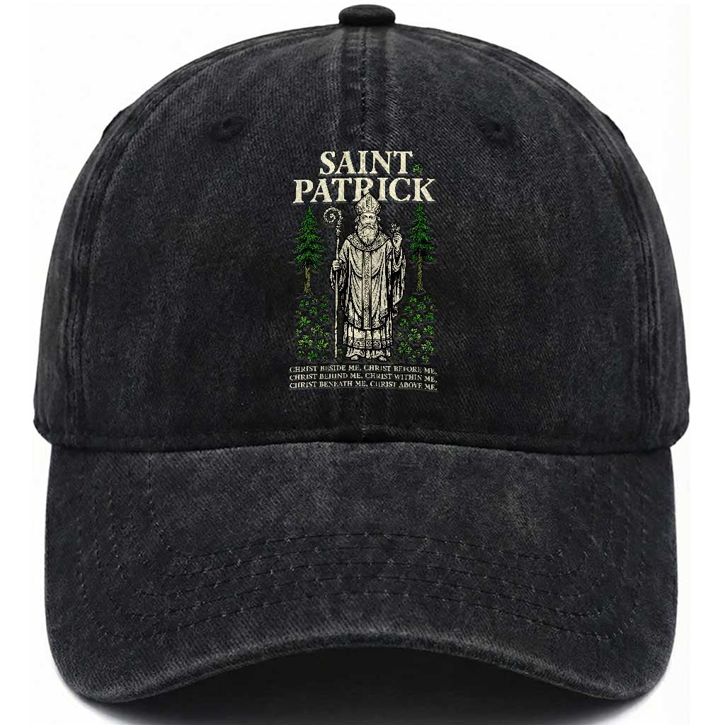 Saint Patrick Breastplate Prayer Washed Cotton Baseball Cap Irish Christian Gift