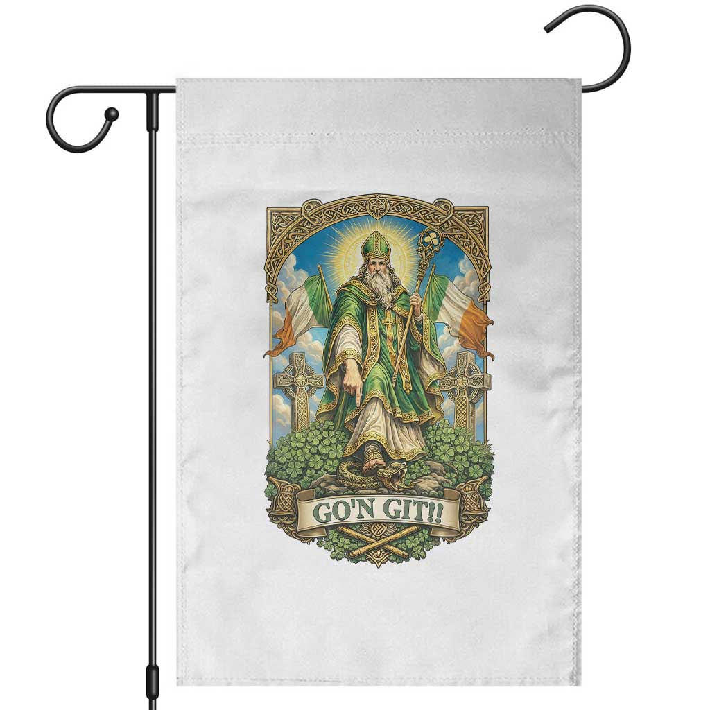 Funny Saint Patrick Go'n Git Snake Garden Flag St Patricks Day