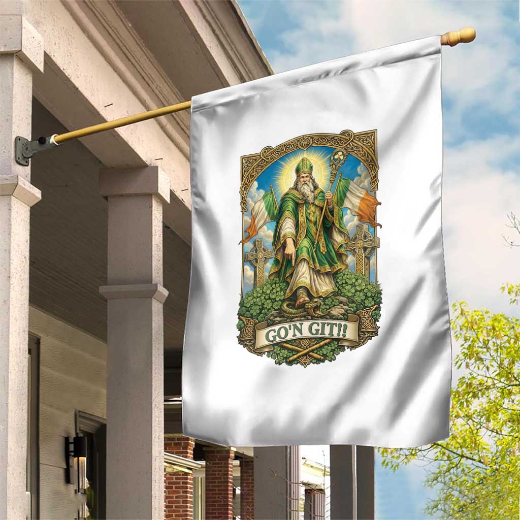 Funny Saint Patrick Go'n Git Snake Garden Flag St Patricks Day