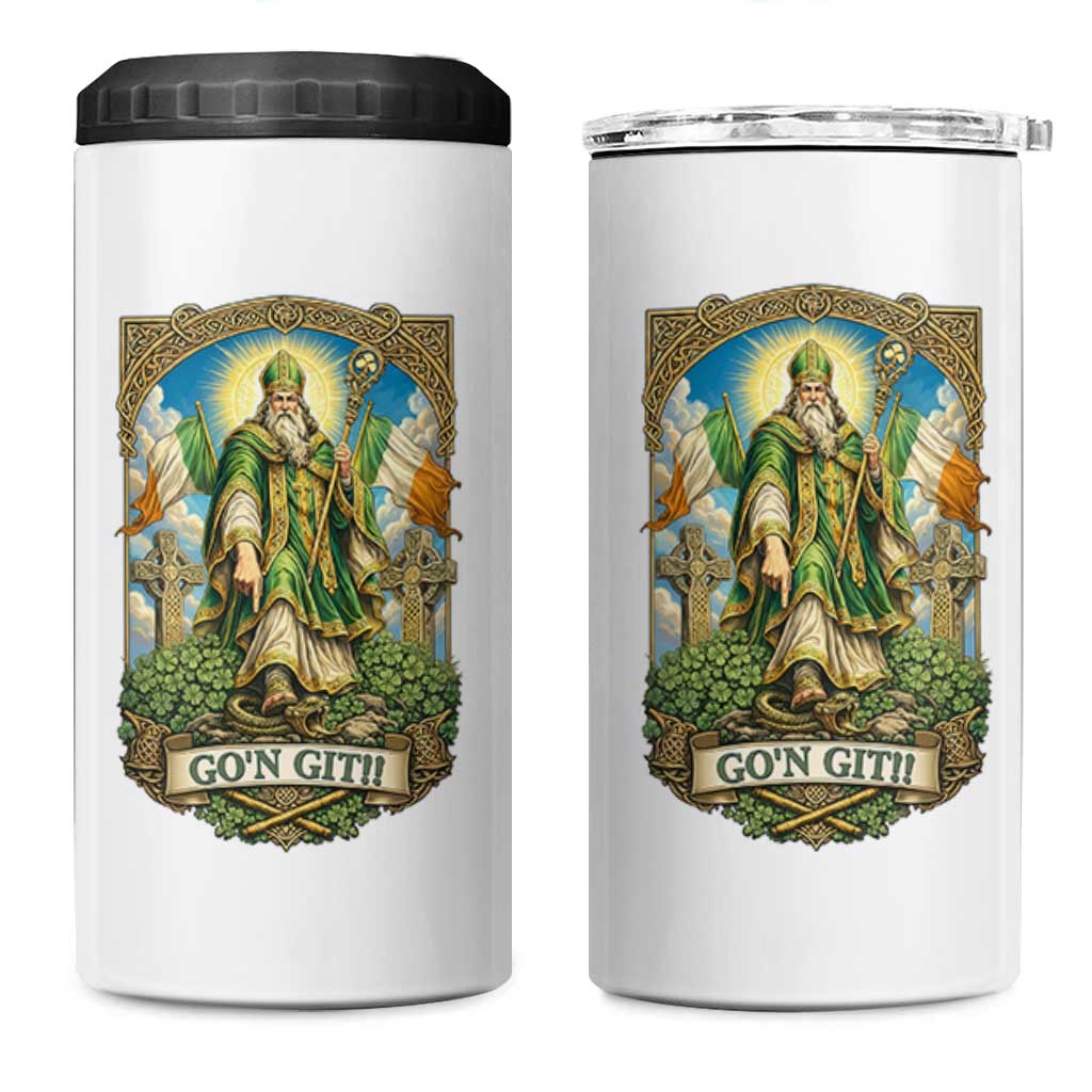 Funny Saint Patrick Go'n Git Snake 4 in 1 Can Cooler Tumbler St Patricks Day