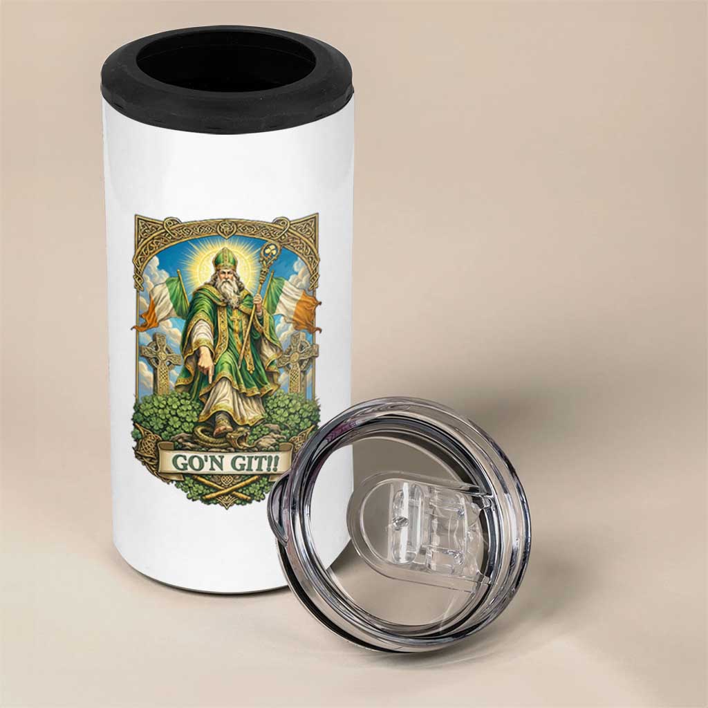Funny Saint Patrick Go'n Git Snake 4 in 1 Can Cooler Tumbler St Patricks Day