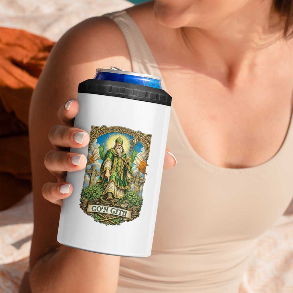Funny Saint Patrick Go'n Git Snake 4 in 1 Can Cooler Tumbler St Patricks Day