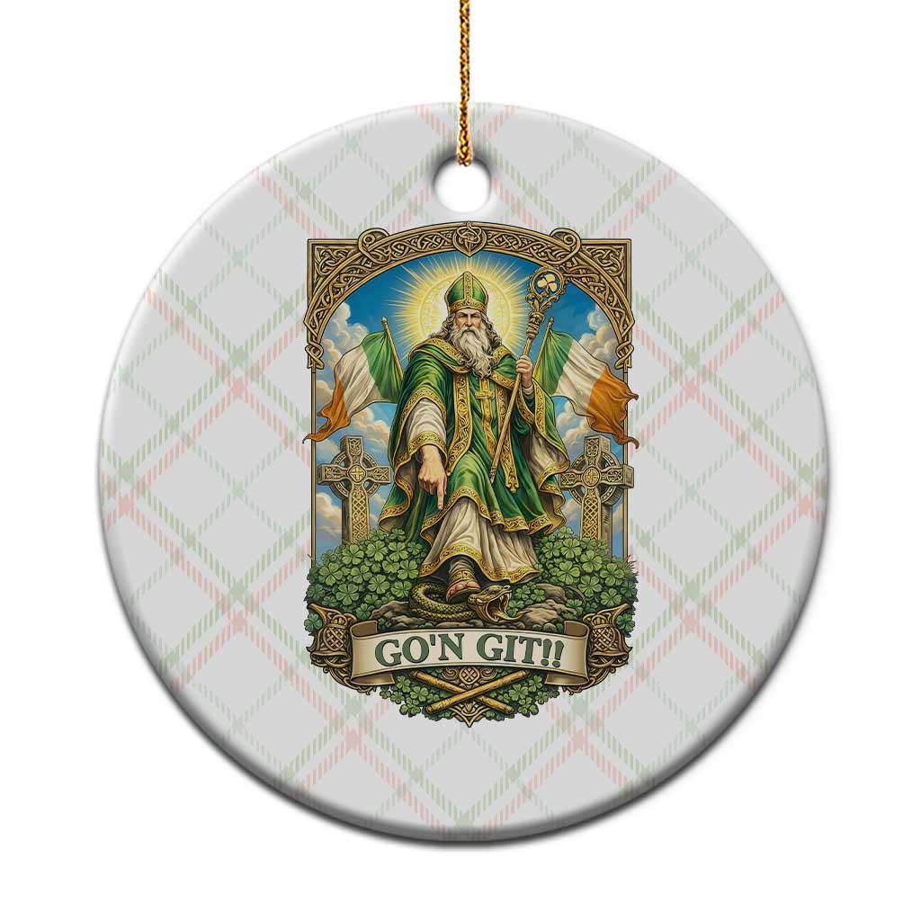 Funny Saint Patrick Go'n Git Snake Ceramic Ornament St Patricks Day