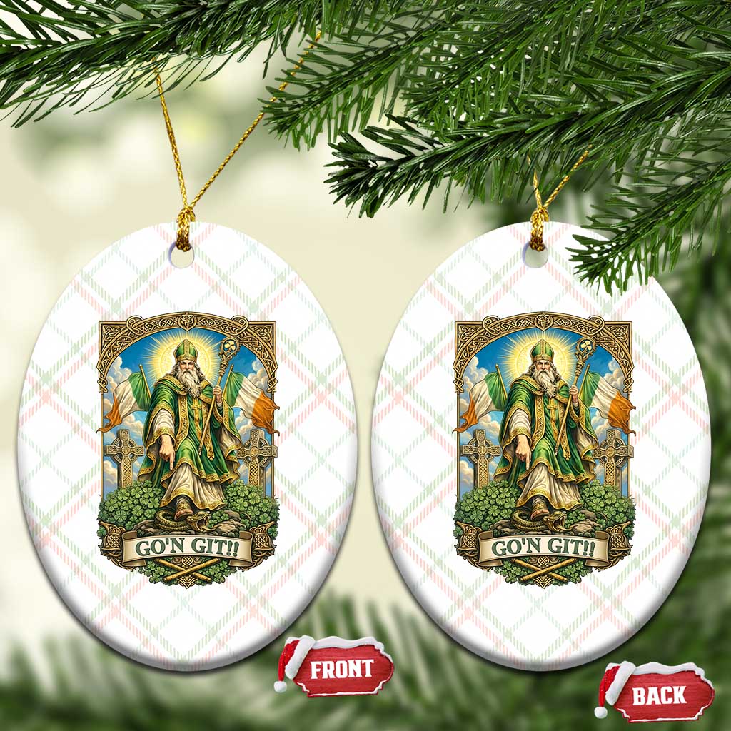 Funny Saint Patrick Go'n Git Snake Ceramic Ornament St Patricks Day