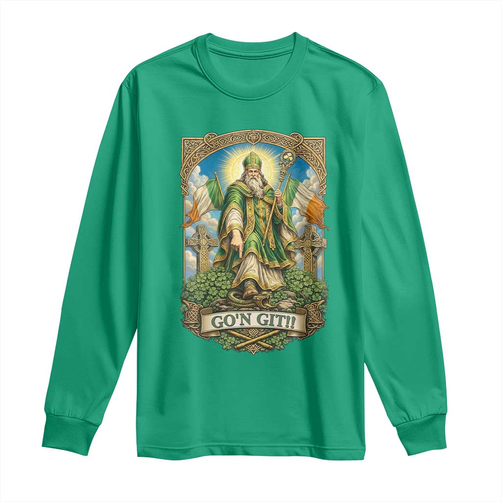 Funny Saint Patrick Go'n Git Snake Long Sleeve Shirt St Patricks Day