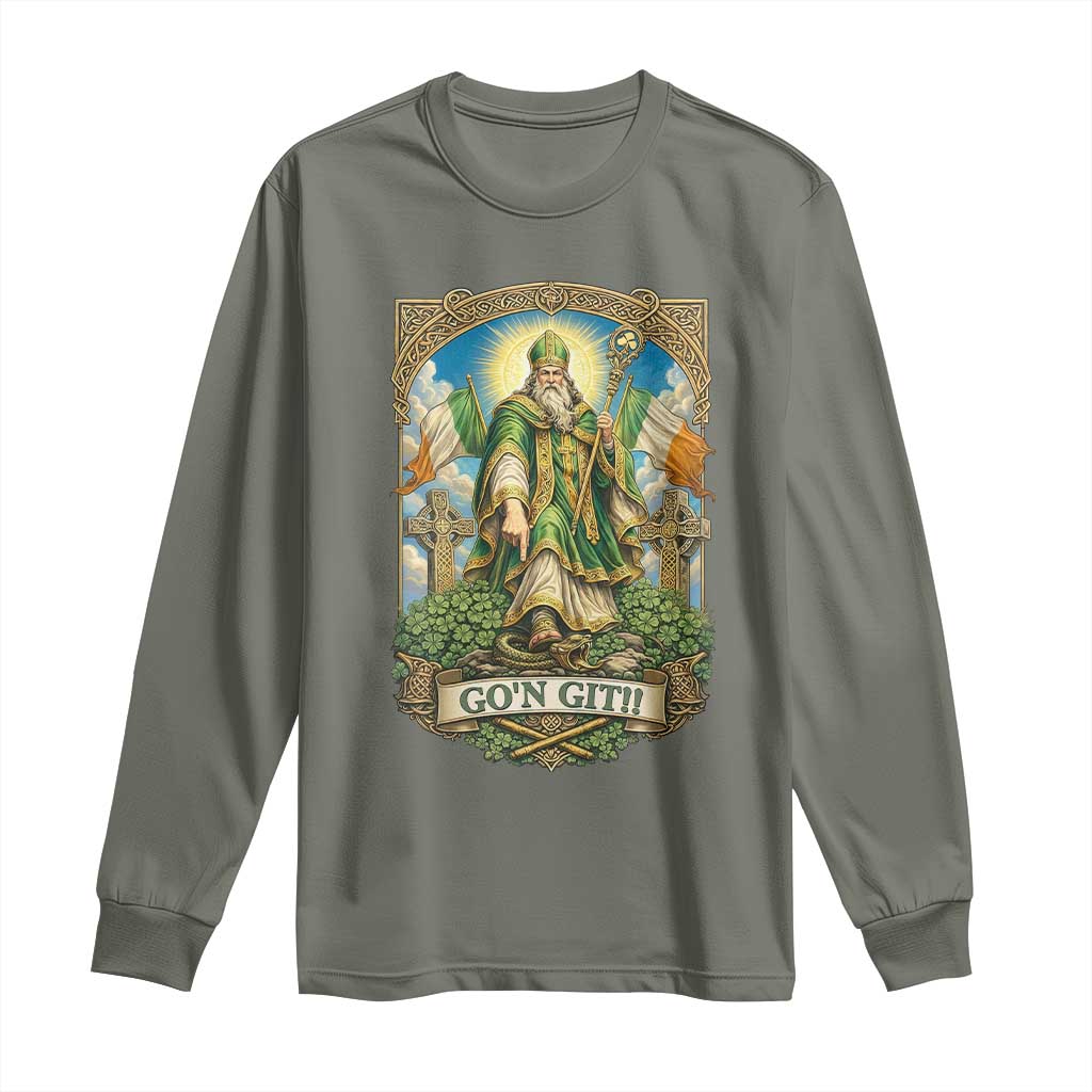 Funny Saint Patrick Go'n Git Snake Long Sleeve Shirt St Patricks Day