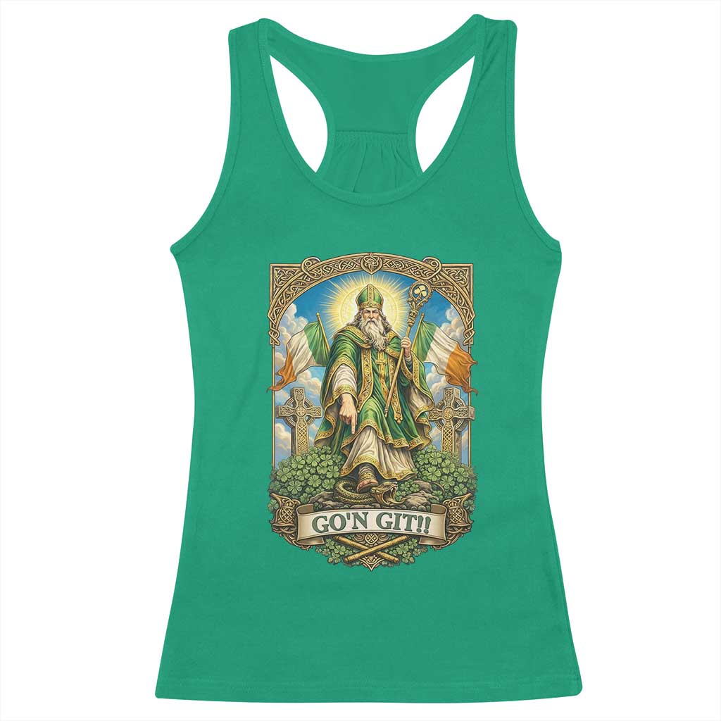 Funny Saint Patrick Go'n Git Snake Racerback Tank Top St Patricks Day