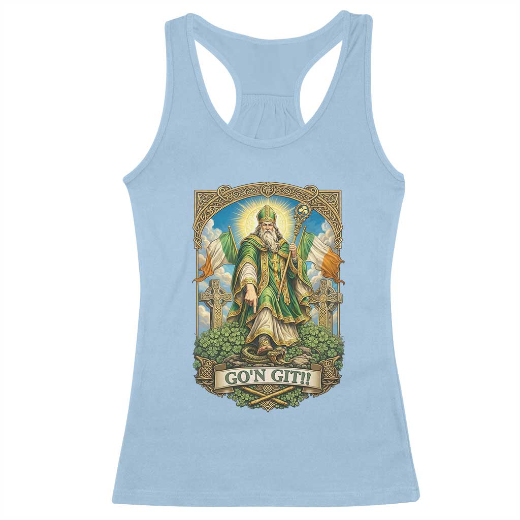 Funny Saint Patrick Go'n Git Snake Racerback Tank Top St Patricks Day