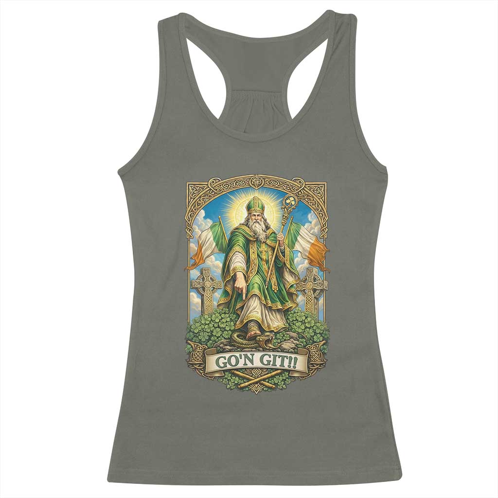 Funny Saint Patrick Go'n Git Snake Racerback Tank Top St Patricks Day