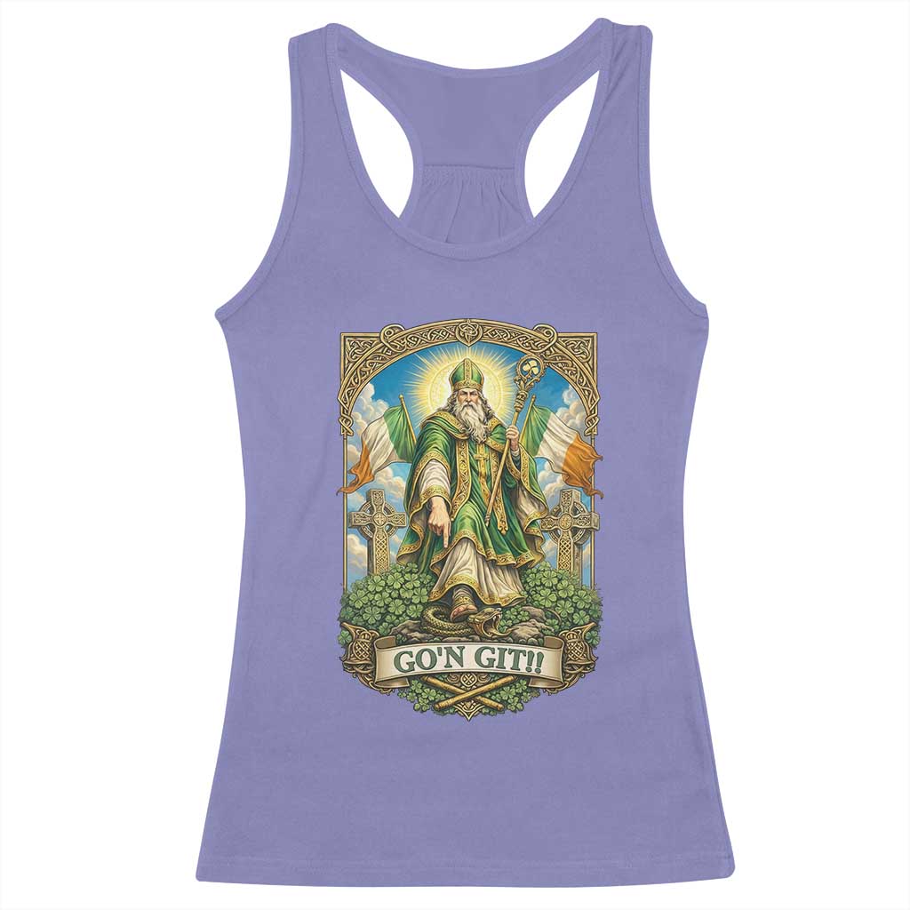 Funny Saint Patrick Go'n Git Snake Racerback Tank Top St Patricks Day