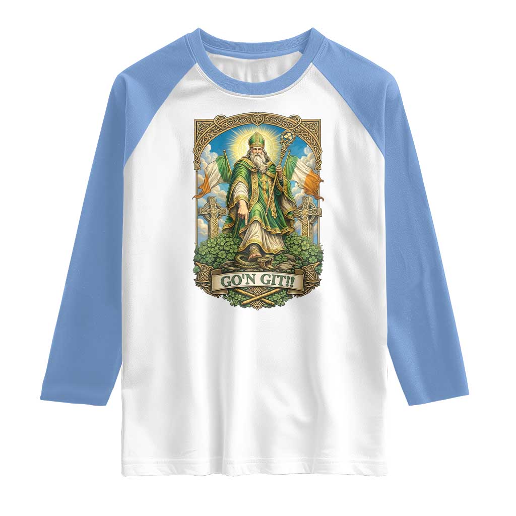 Funny Saint Patrick Go'n Git Snake Raglan Shirt St Patricks Day