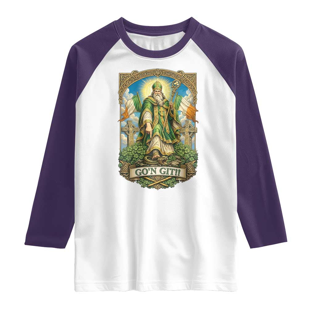 Funny Saint Patrick Go'n Git Snake Raglan Shirt St Patricks Day
