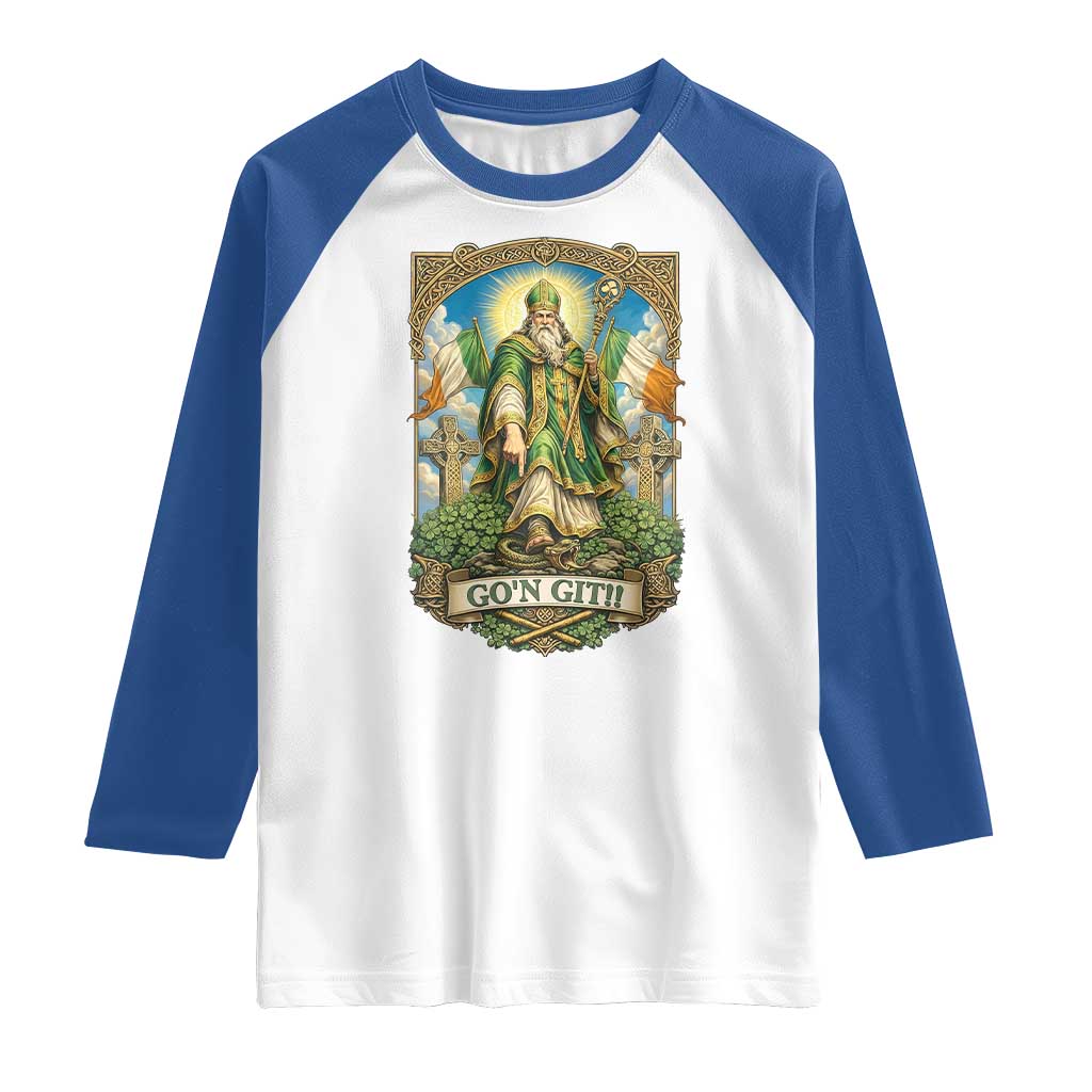 Funny Saint Patrick Go'n Git Snake Raglan Shirt St Patricks Day