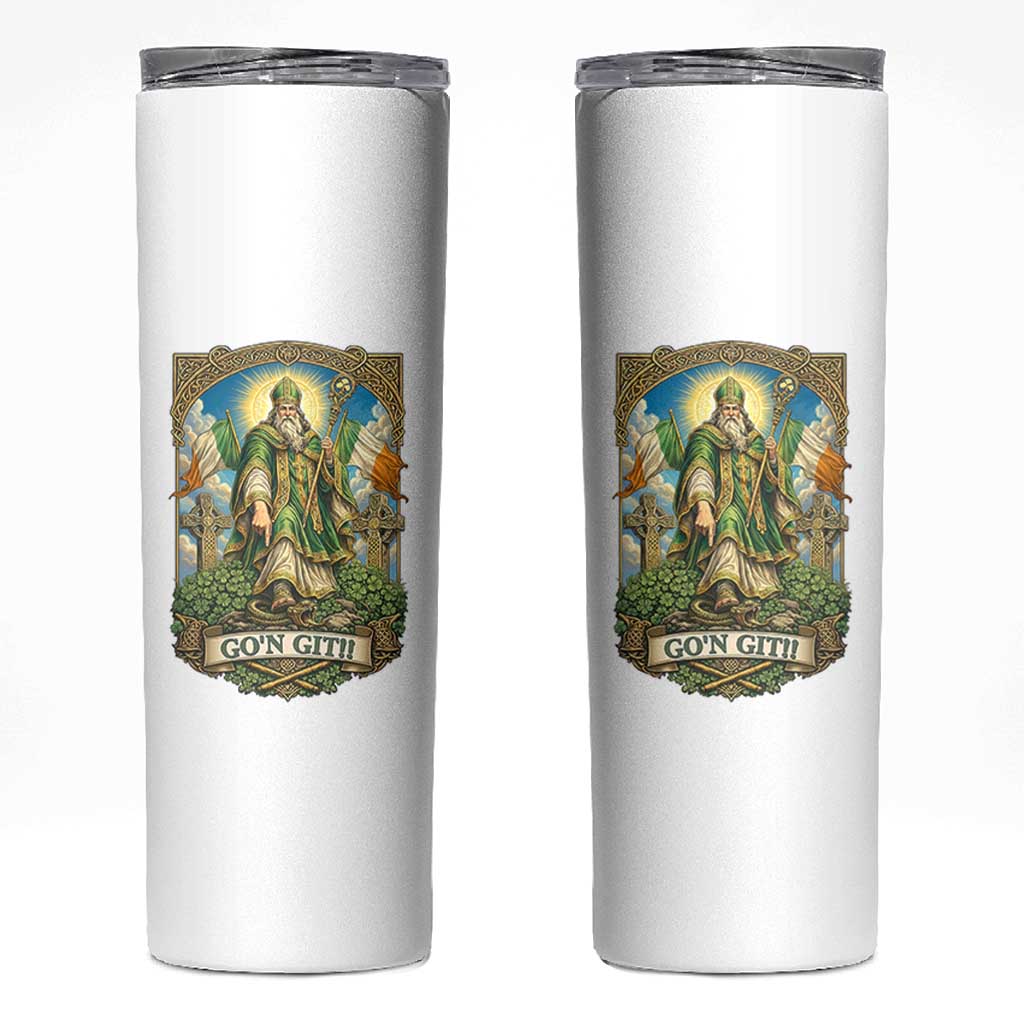 Funny Saint Patrick Go'n Git Snake Skinny Tumbler St Patricks Day