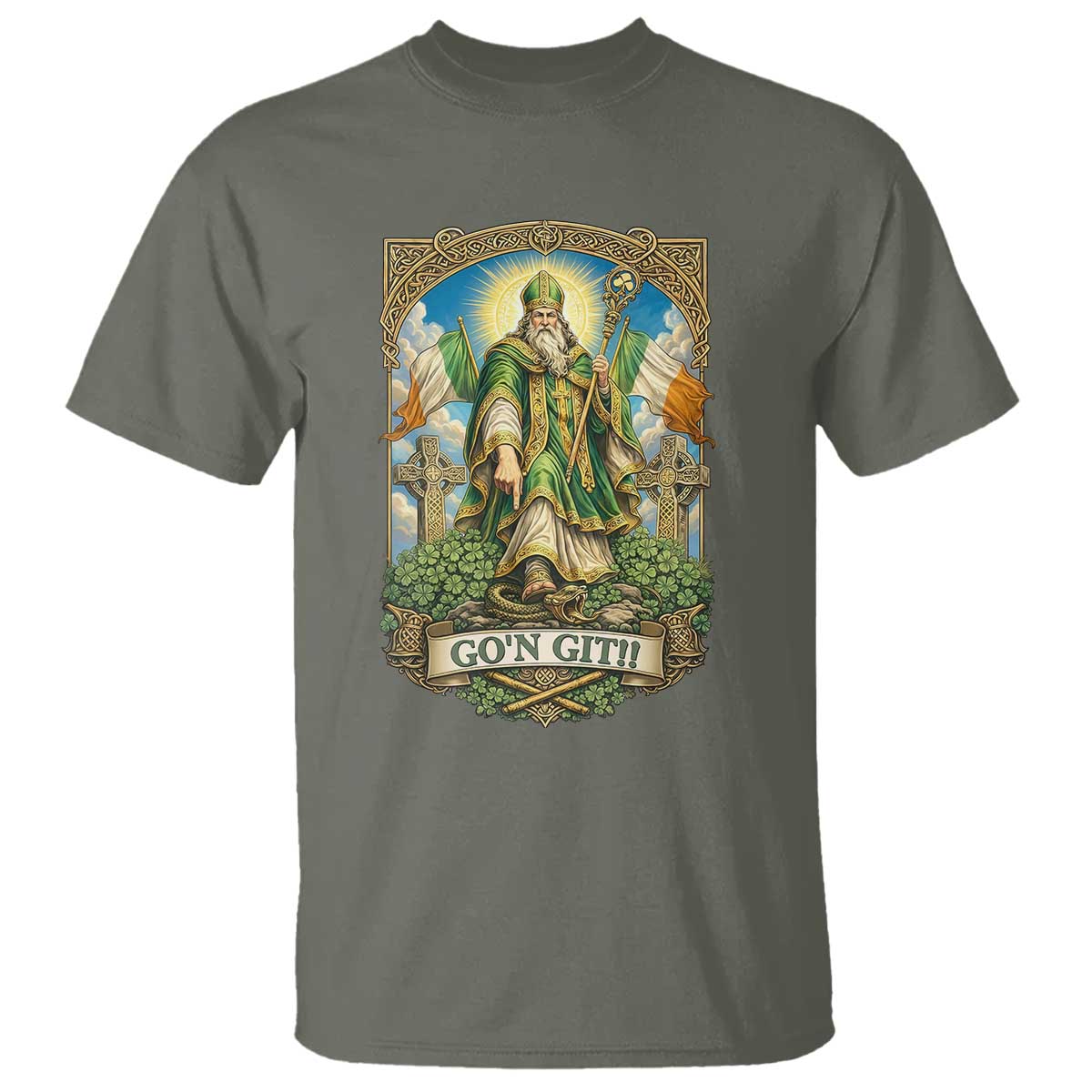 Funny Saint Patrick Go'n Git Snake T Shirt St Patricks Day