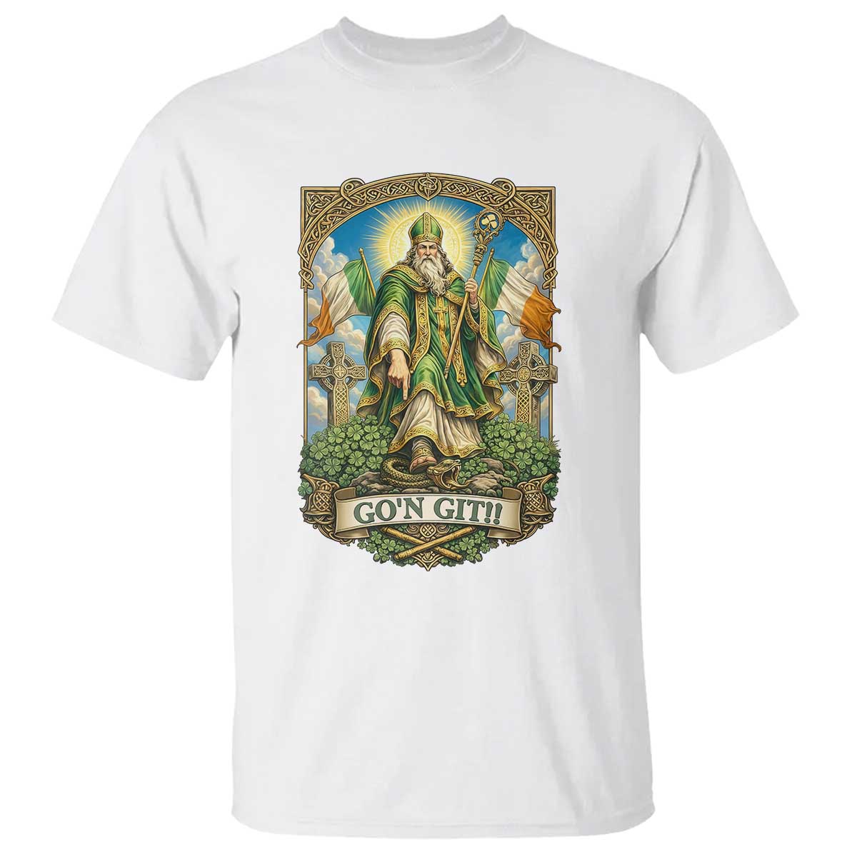 Funny Saint Patrick Go'n Git Snake T Shirt St Patricks Day