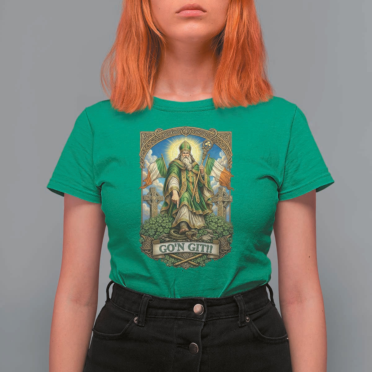 Funny Saint Patrick Go'n Git Snake T Shirt For Women St Patricks Day
