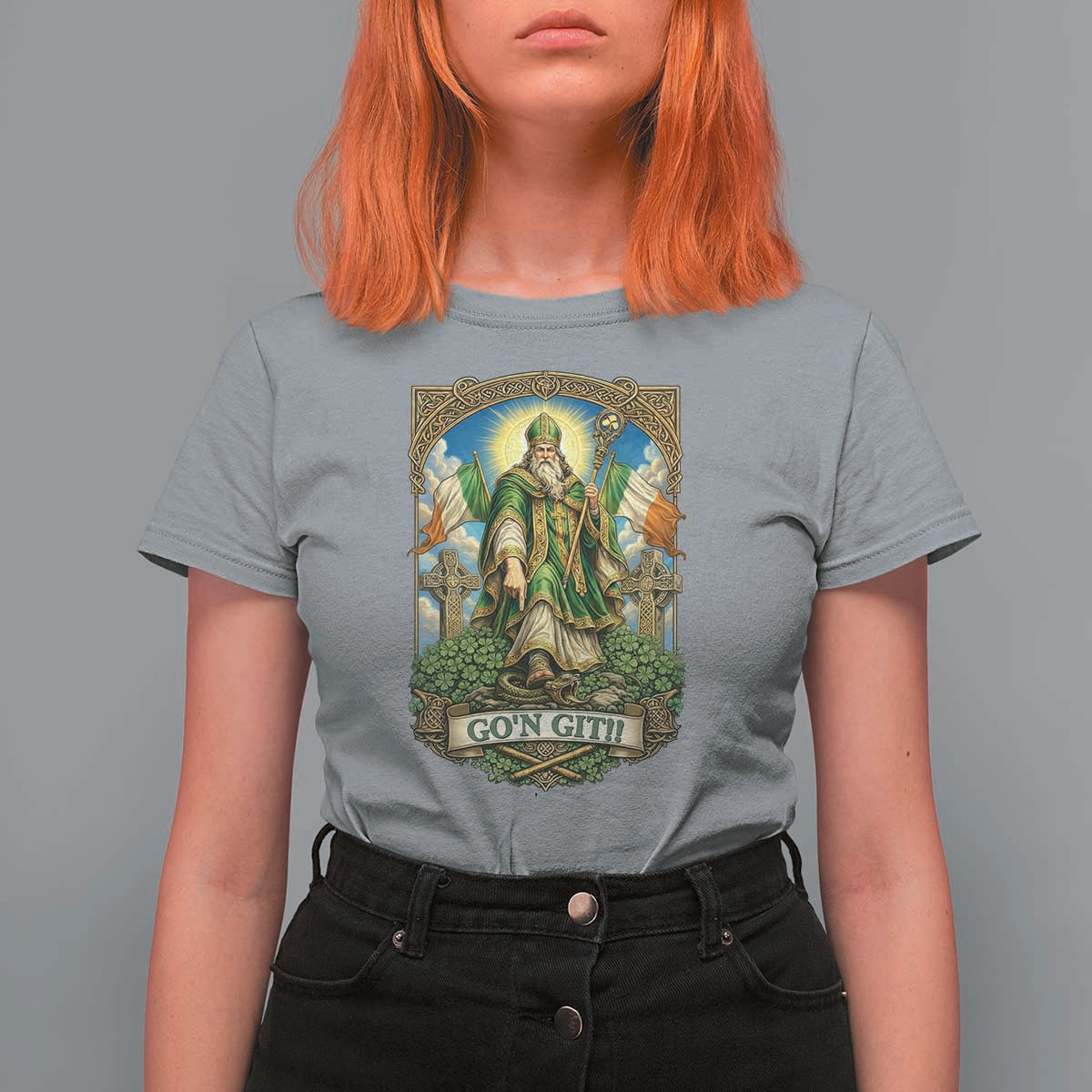 Funny Saint Patrick Go'n Git Snake T Shirt For Women St Patricks Day
