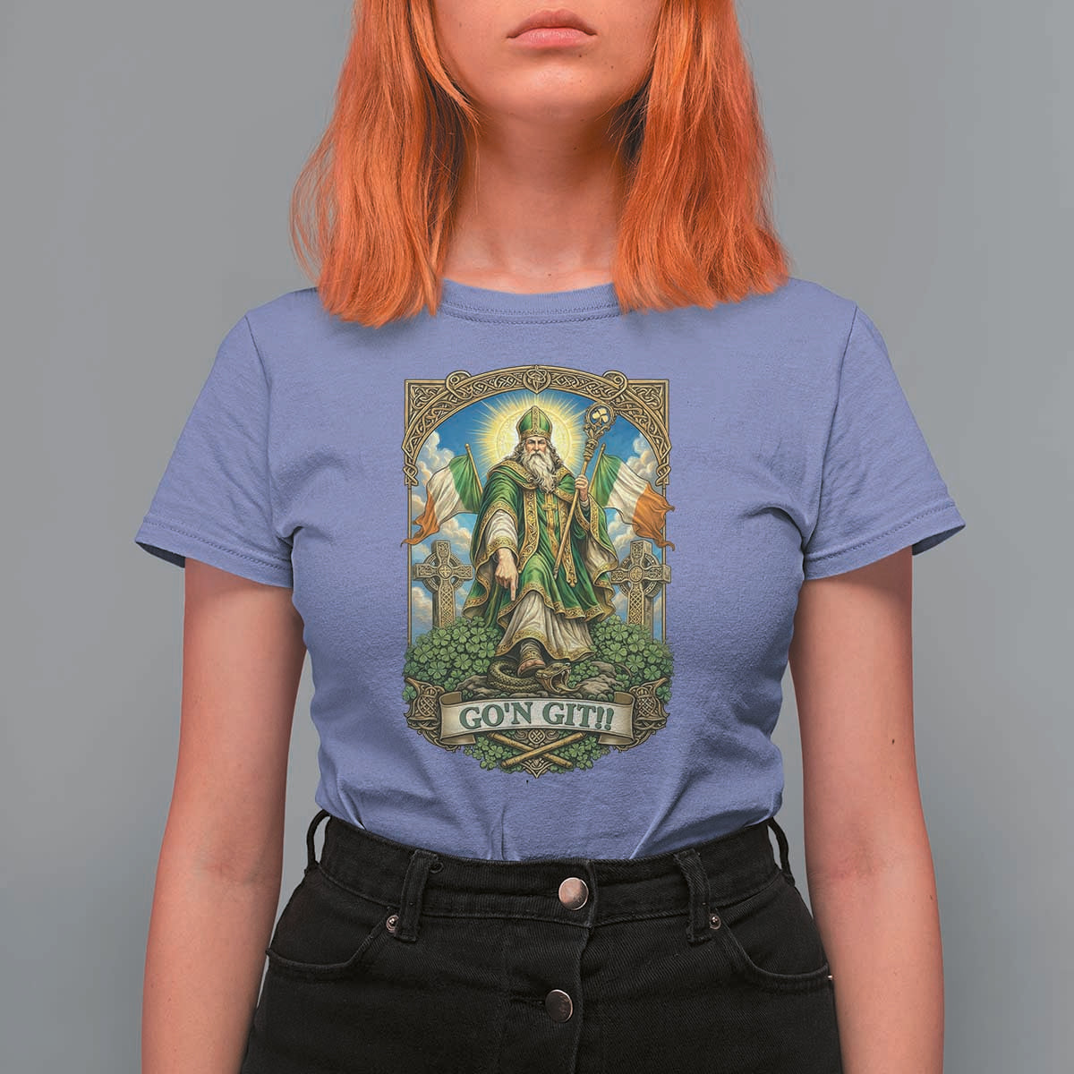 Funny Saint Patrick Go'n Git Snake T Shirt For Women St Patricks Day