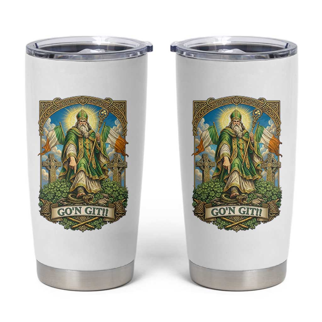 Funny Saint Patrick Go'n Git Snake Tumbler Cup St Patricks Day