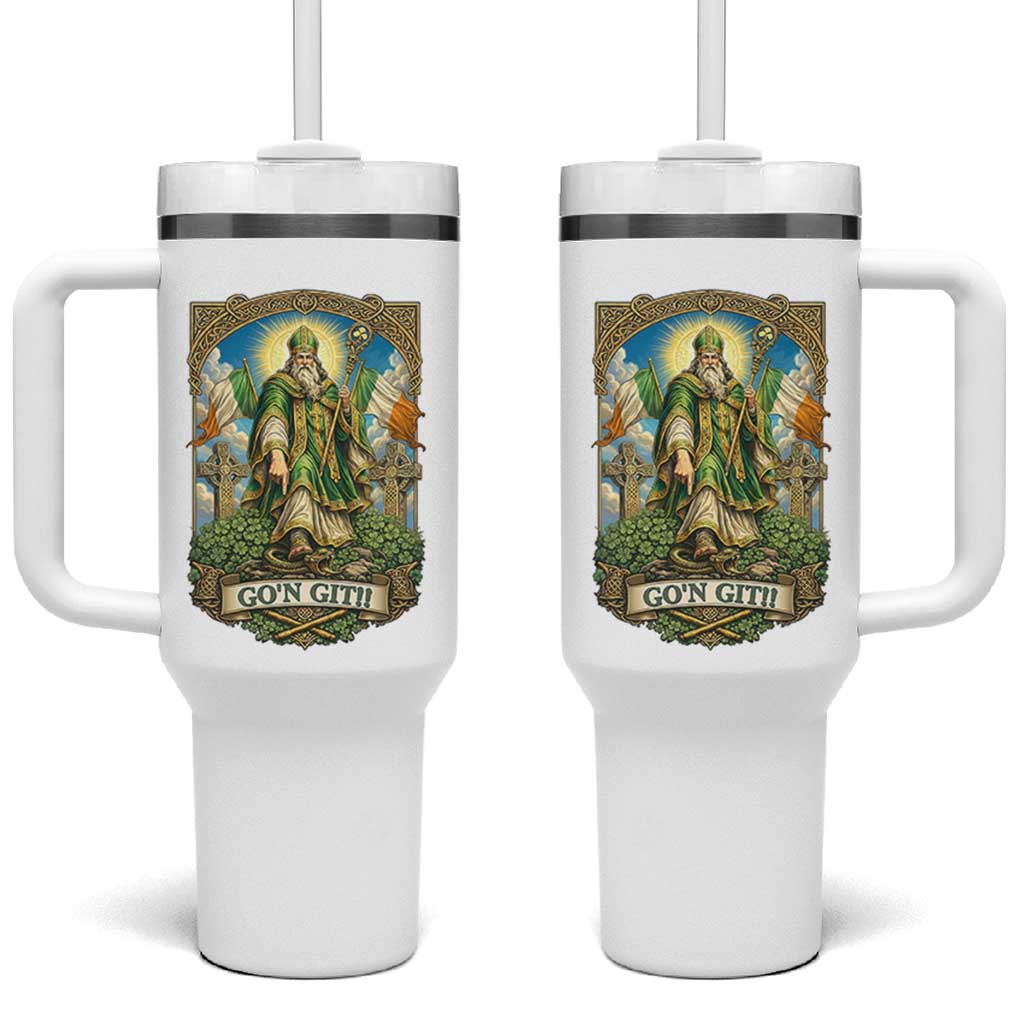 Funny Saint Patrick Go'n Git Snake Tumbler With Handle St Patricks Day