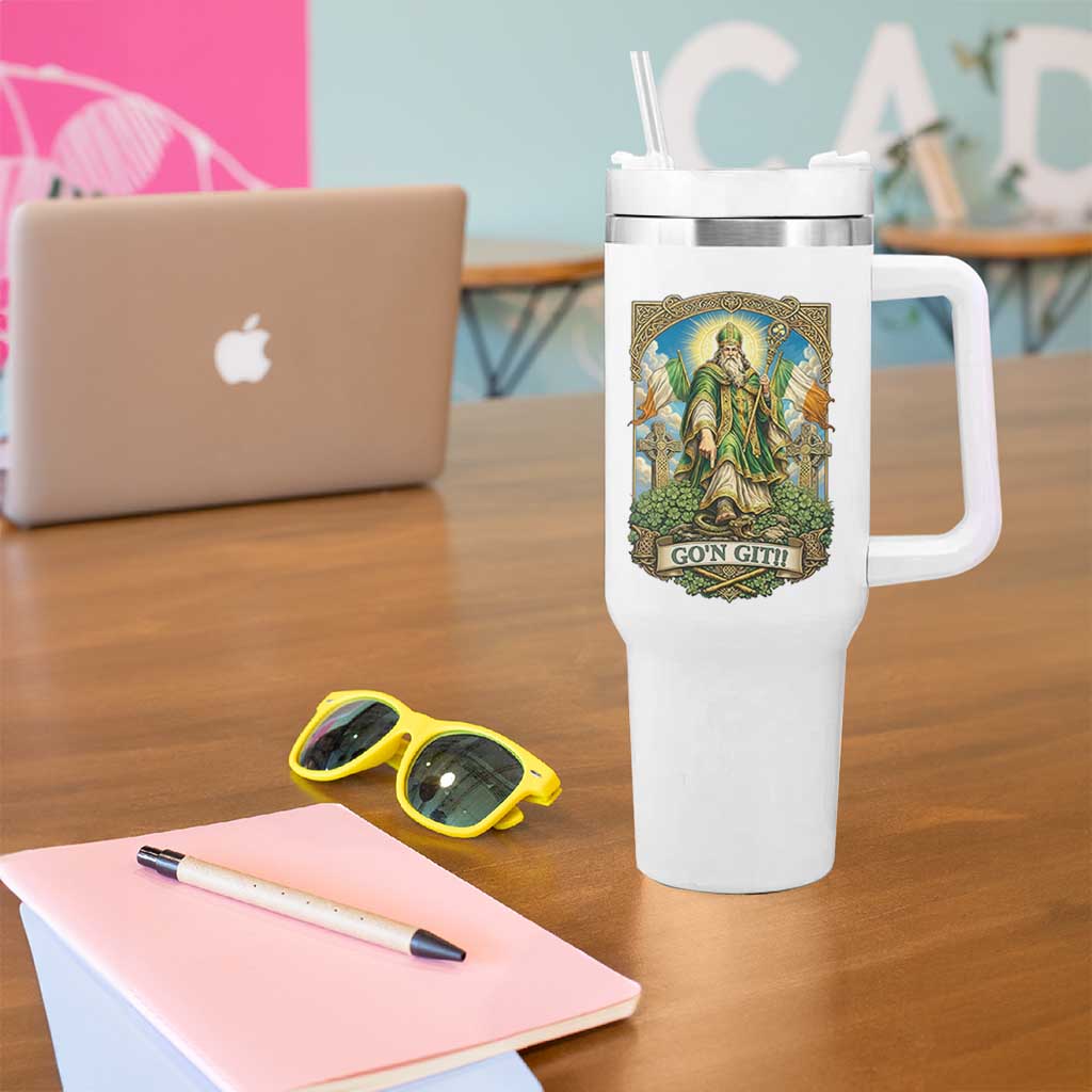 Funny Saint Patrick Go'n Git Snake Tumbler With Handle St Patricks Day