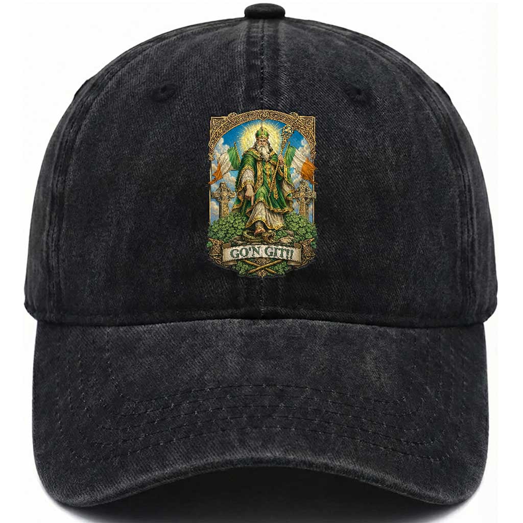 Funny Saint Patrick Go'n Git Snake Washed Cotton Baseball Cap St Patricks Day
