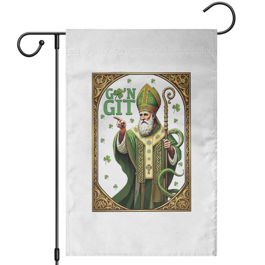 Saint Patrick Go'n Git Garden Flag Funny St Patricks Day Snake Legend