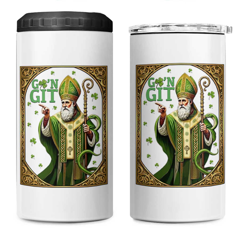 Saint Patrick Go'n Git 4 in 1 Can Cooler Tumbler Funny St Patricks Day Snake Legend