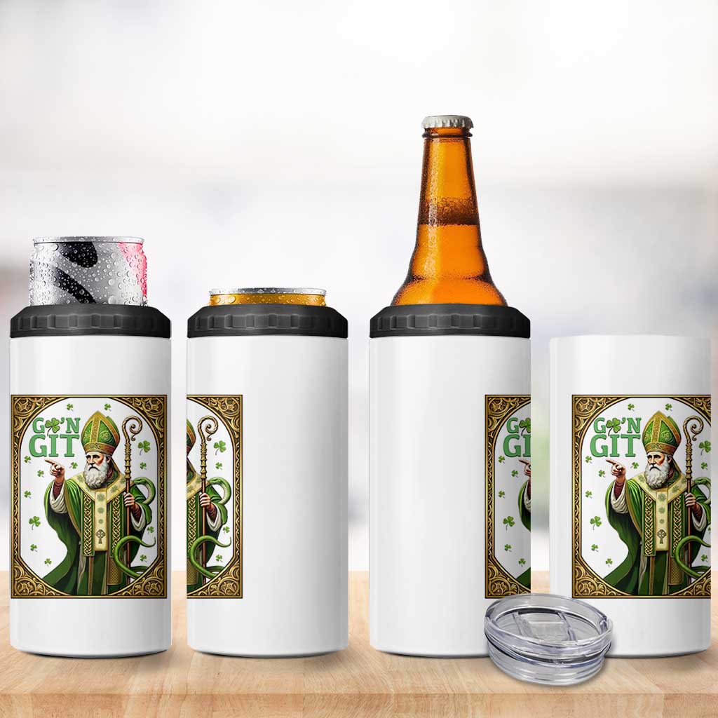 Saint Patrick Go'n Git 4 in 1 Can Cooler Tumbler Funny St Patricks Day Snake Legend