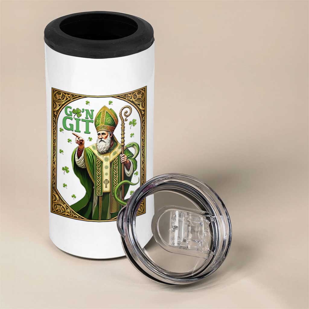 Saint Patrick Go'n Git 4 in 1 Can Cooler Tumbler Funny St Patricks Day Snake Legend