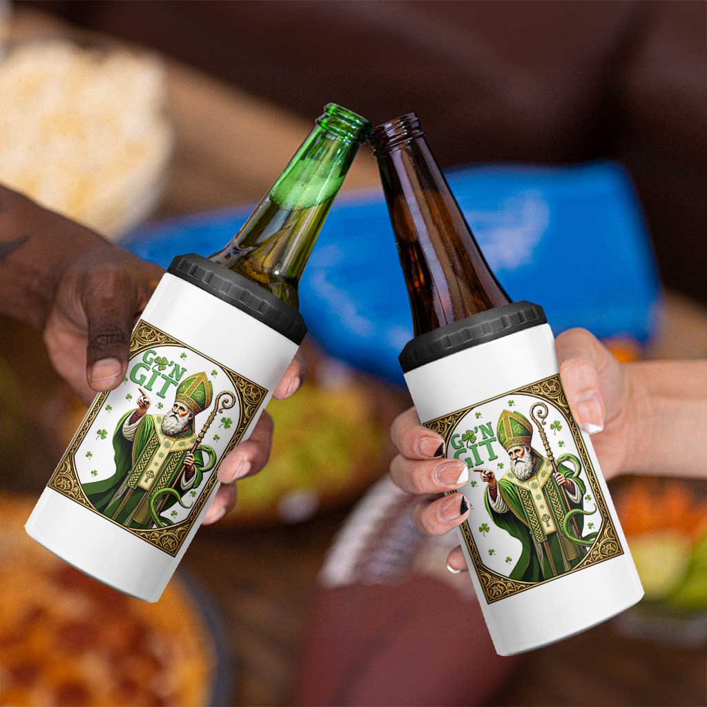 Saint Patrick Go'n Git 4 in 1 Can Cooler Tumbler Funny St Patricks Day Snake Legend