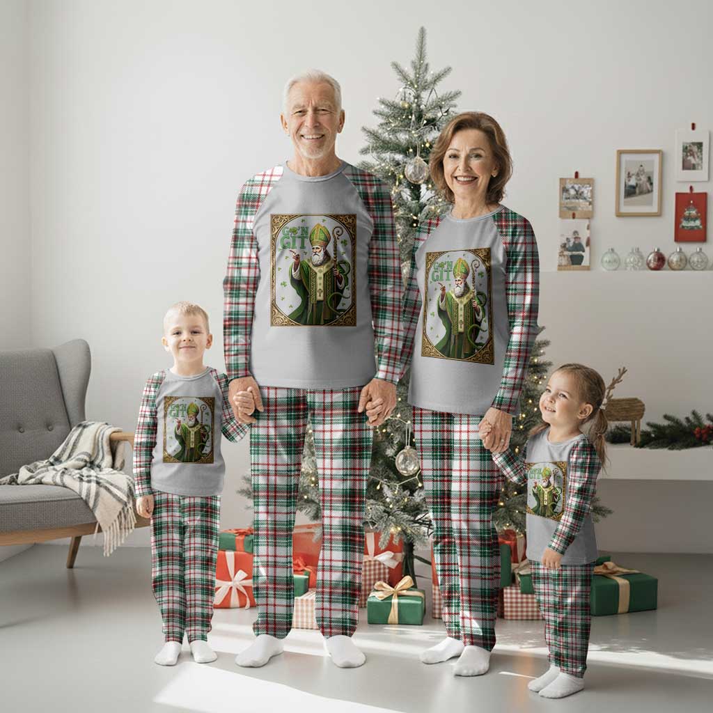 Saint Patrick Go'n Git Plaid Pajama Set Funny St Patricks Day Snake Legend