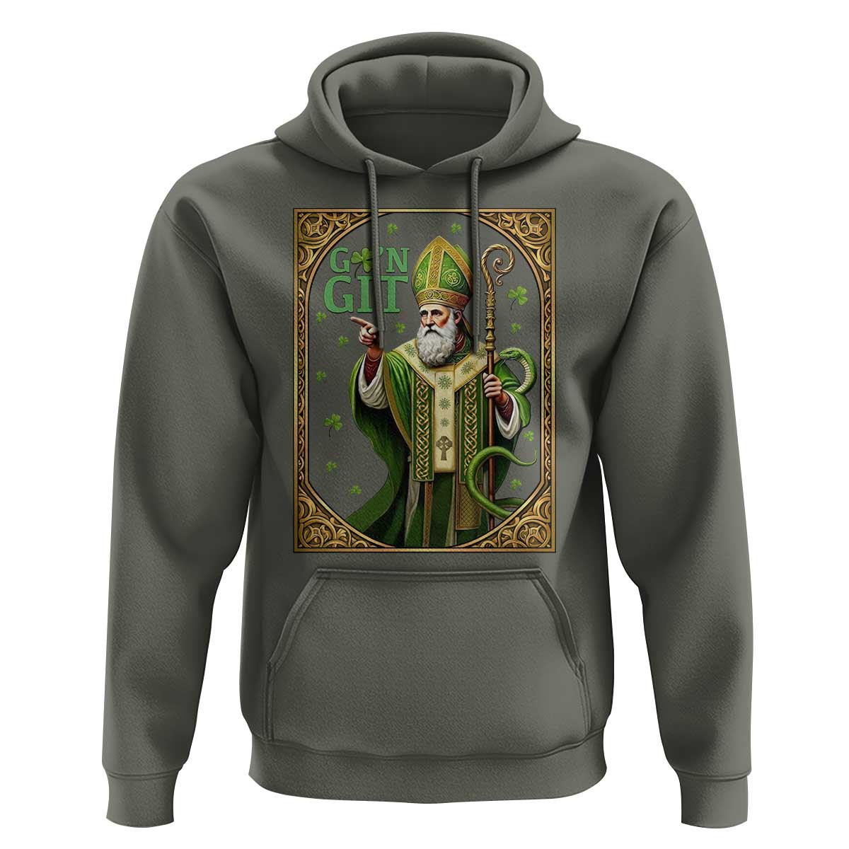 Saint Patrick Go'n Git Hoodie Funny St Patricks Day Snake Legend
