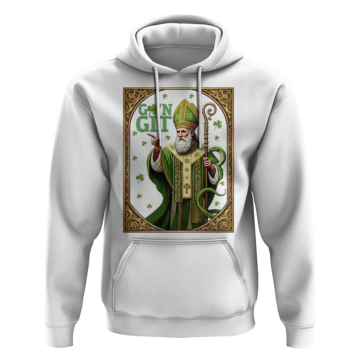 Saint Patrick Go'n Git Hoodie Funny St Patricks Day Snake Legend
