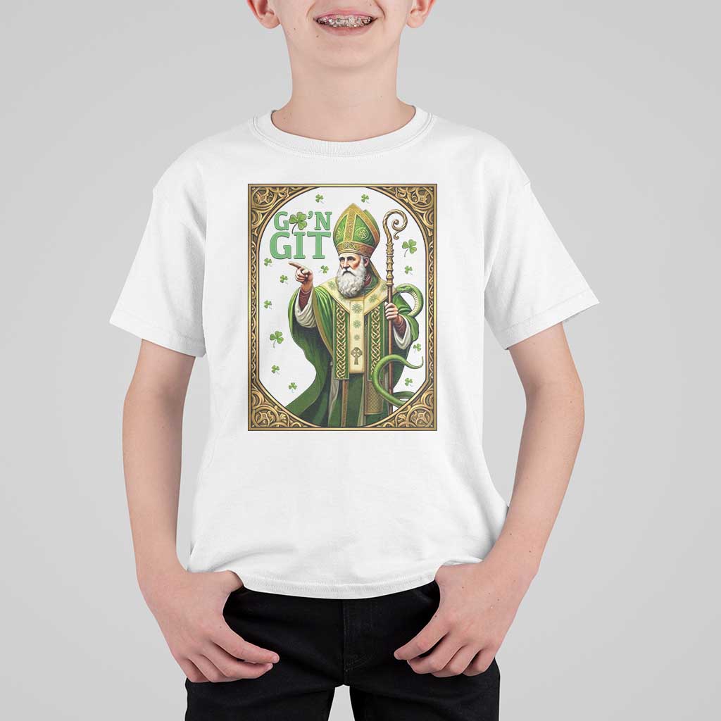 Saint Patrick Go'n Git T Shirt For Kid Funny St Patricks Day Snake Legend
