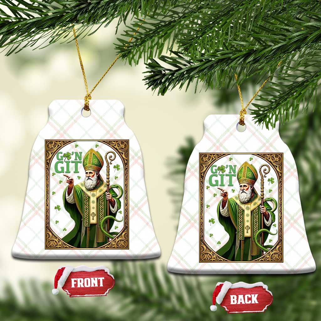 Saint Patrick Go'n Git Ceramic Ornament Funny St Patricks Day Snake Legend