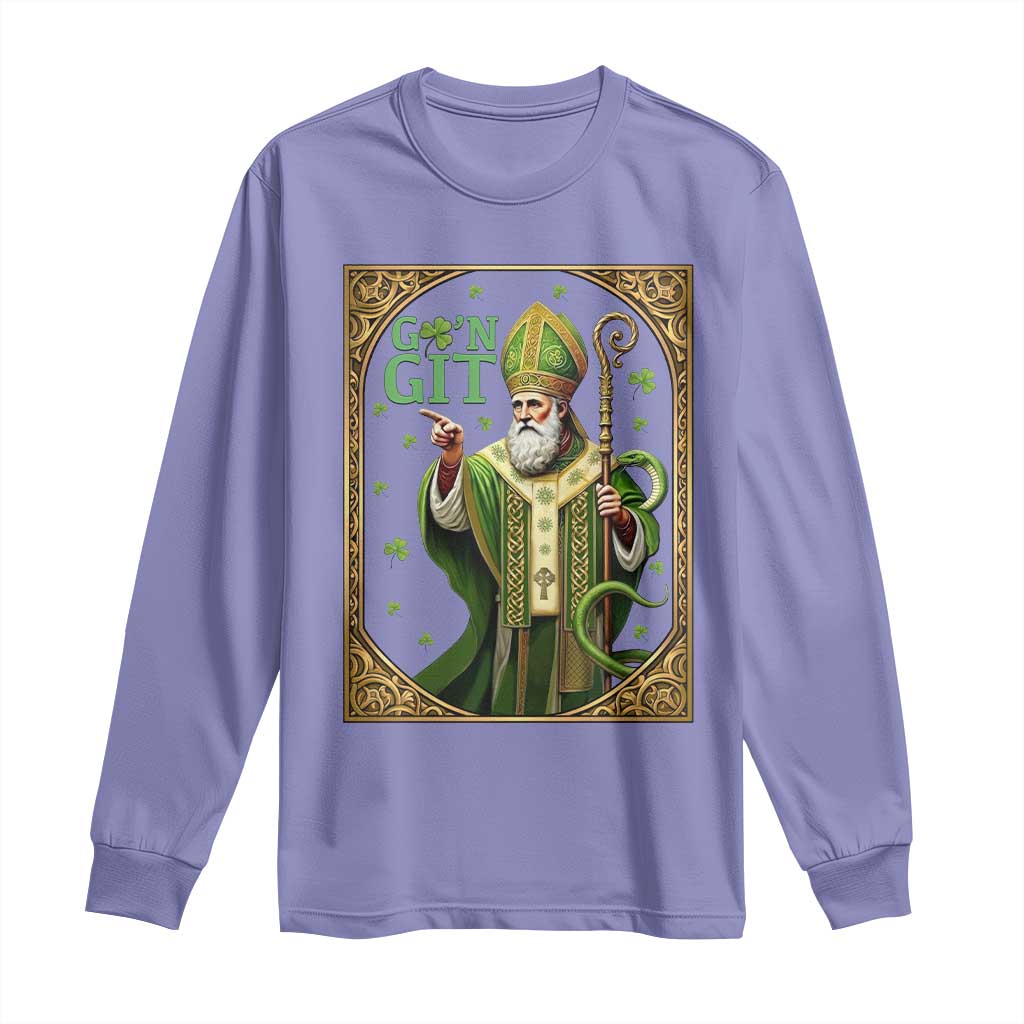 Saint Patrick Go'n Git Long Sleeve Shirt Funny St Patricks Day Snake Legend