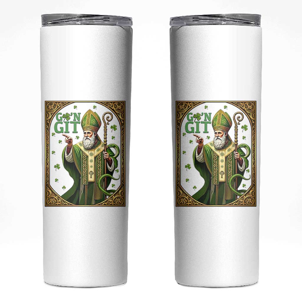Saint Patrick Go'n Git Skinny Tumbler Funny St Patricks Day Snake Legend