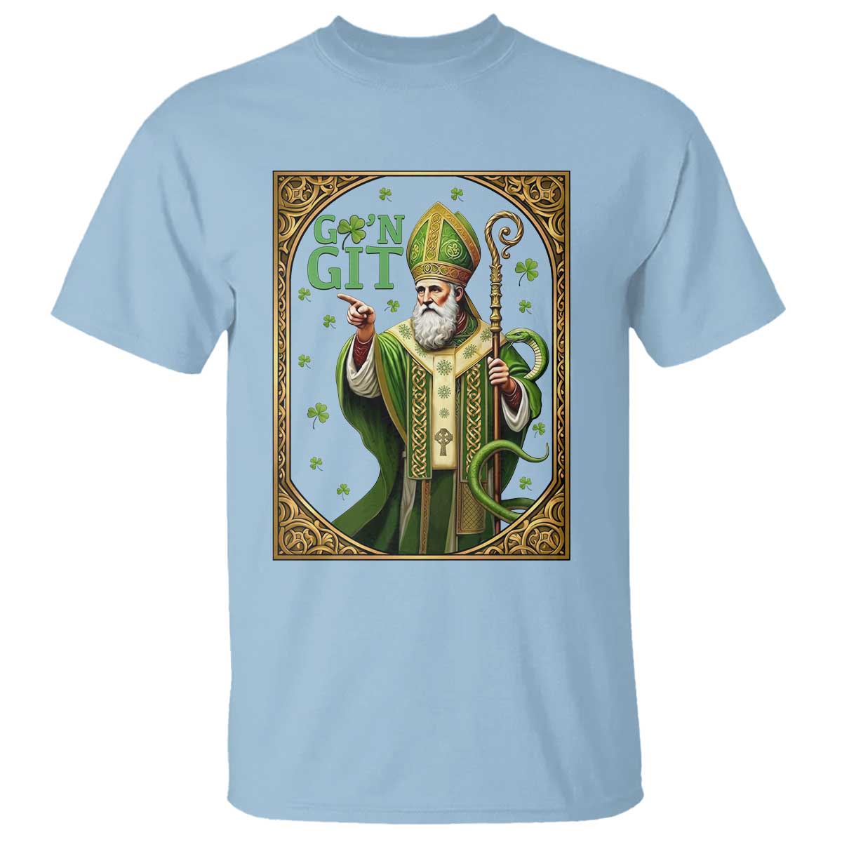 Saint Patrick Go'n Git T Shirt Funny St Patricks Day Snake Legend
