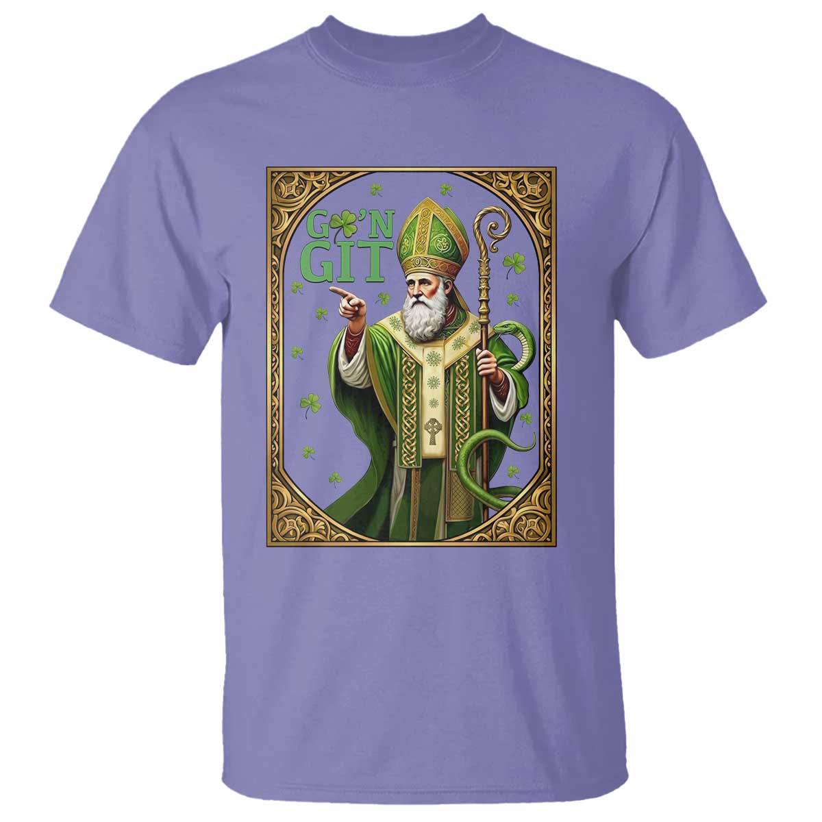 Saint Patrick Go'n Git T Shirt Funny St Patricks Day Snake Legend