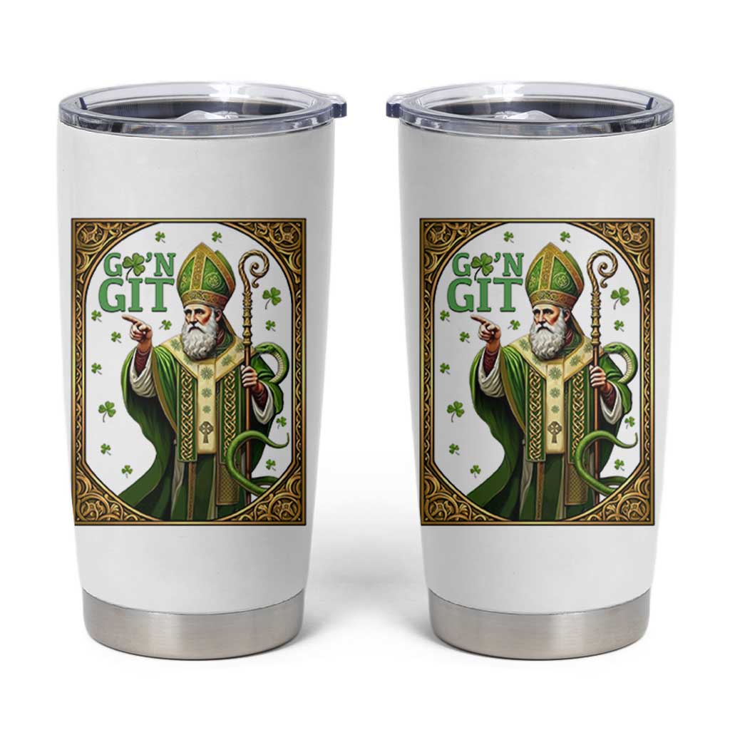 Saint Patrick Go'n Git Tumbler Cup Funny St Patricks Day Snake Legend