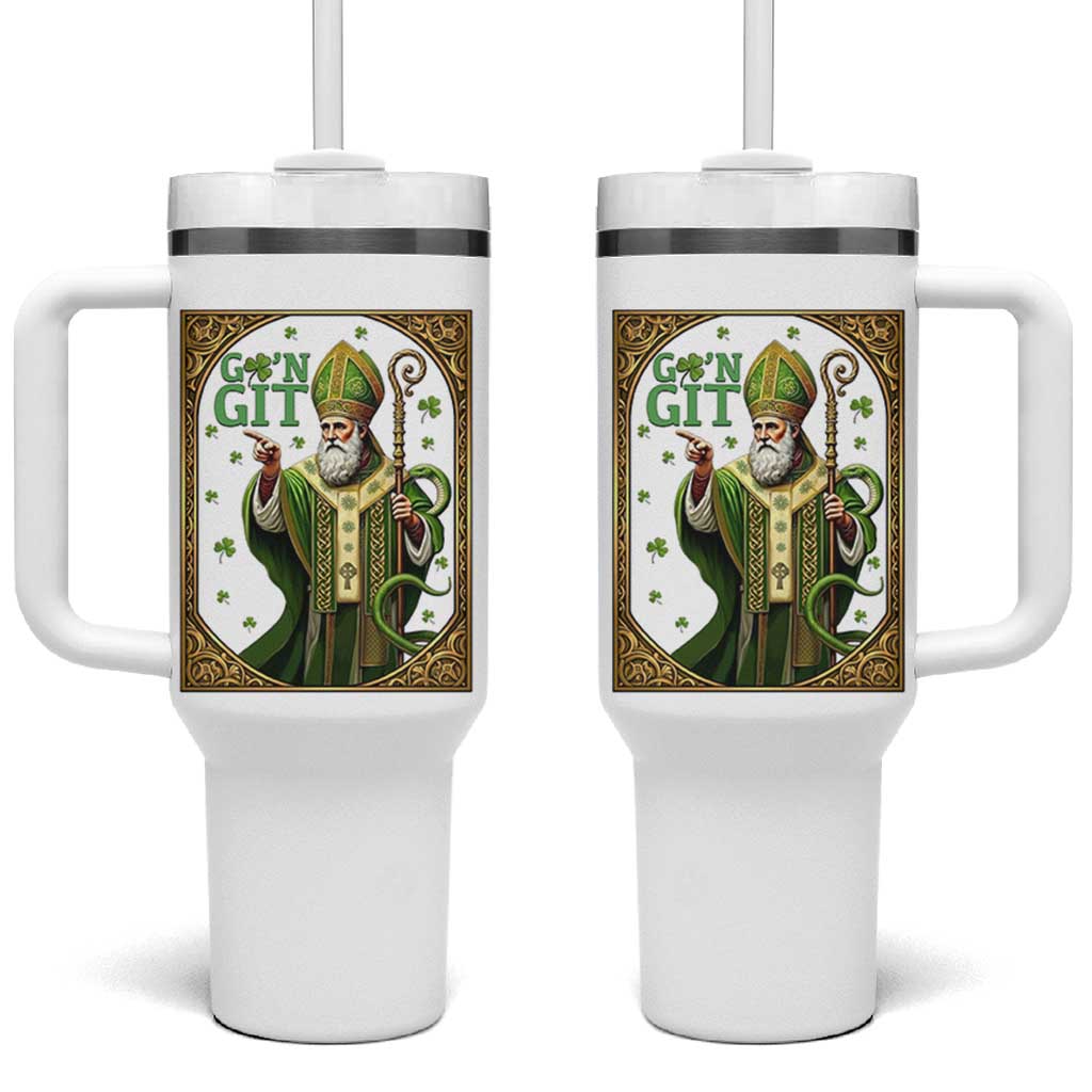 Saint Patrick Go'n Git Tumbler With Handle Funny St Patricks Day Snake Legend